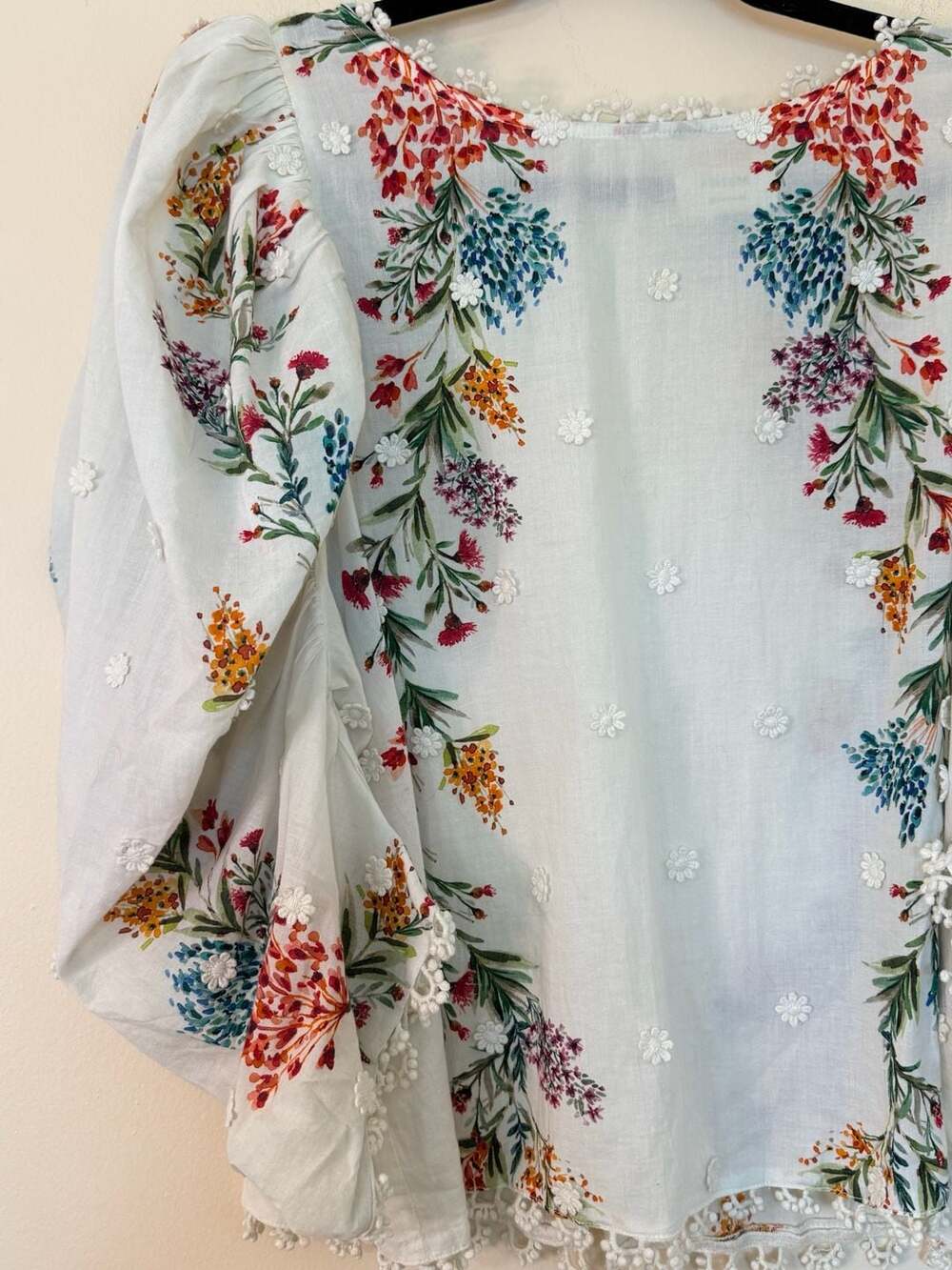 FARM Rio Floral Embroidered White Peasant Blouse - Picture 3 of 7